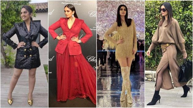 Diana Penty glitters in gold Huma Qureshi chooses red for Cannes