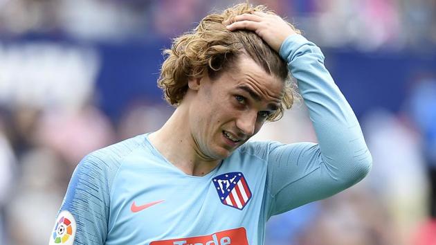 Atletico Madrid's French forward Antoine Griezmann reacts during the Spanish League.(AFP)