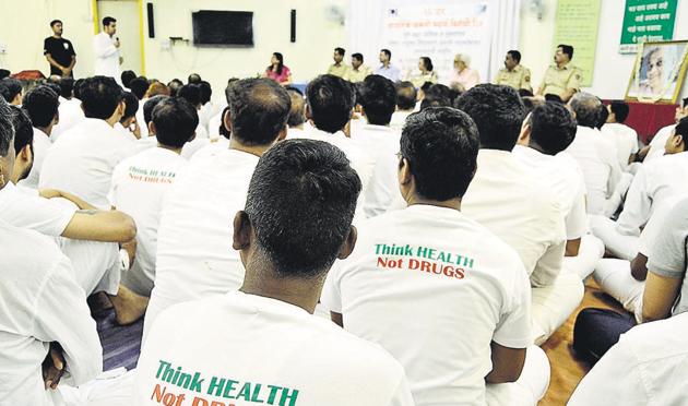 At Muktangan de-addiction centre, Vishrantwadi has been conducting various workshops and sessions for recovering addicts. The seminars vary from topics of detecting addiction to precautionary measures and recovering among others. (Ravindra Joshi / HT Photo) At Muktangan de-addiction centre, Vishrantwadi has been conducting various workshops and sessions for recovering addicts. The seminars vary from topics of detecting addiction to precautionary measures and recovering among others. (Ravindra Joshi / HT Photo)