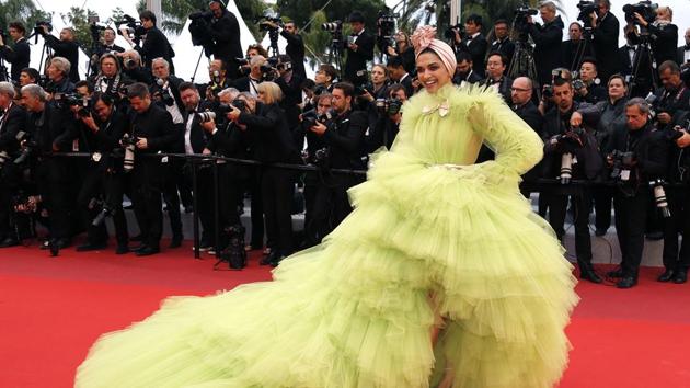 Deepika Padukone walks the red carpet at 72nd Cannes Film Festival.(REUTERS)