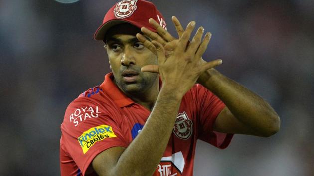 Kings XI Punjab cricketer and team captain Ravichandran Ashwin gestures after victory in the Indian Premier League 2019.(AFP)