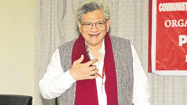 Communist Party of India (Marxist) general secretary Sitaram Yechury spoke to Saubhadra Chatterji about exit polls giving the edge to the Bharatiya Janata Party-led National Democratic Alliance, the prospects of the Left parties, and the role of the Election Commission (EC) in the 2019 elections.(Subhankar Chakraborty/Hindustan Times)