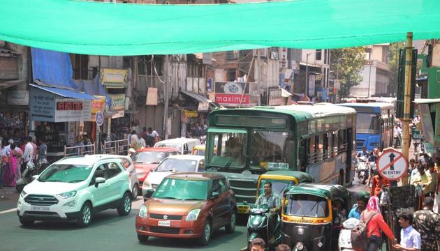 Sunshade has been erected at various points in the city, to provide respite from the scorching heat. (Ravindra Joshi/HT Photo) Sunshade has been erected at various points in the city, to provide respite from the scorching heat. (Ravindra Joshi/HT Photo)