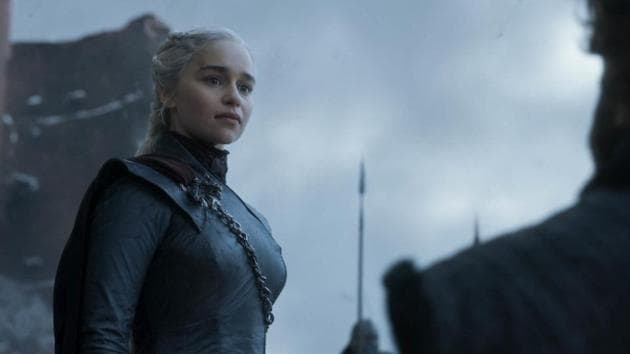 Emilia Clarke as Daenerys Targaryen in the series finale of Game of Thrones.
