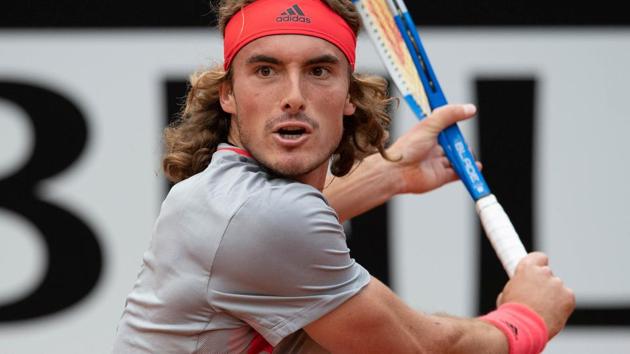 Greece's Stefanos Tsitsipas in action during his semi final match against Spain's Rafael Nadal.(REUTERS)