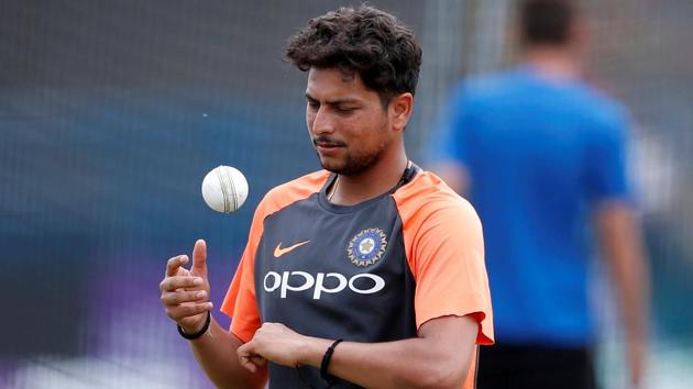 India's Kuldeep Yadav during nets.(Action Images via Reuters)