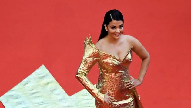 Aishwarya Rai arrives for the screening of the film A Hidden Life at the 72nd edition of the Cannes Film Festival in Cannes.(AFP)