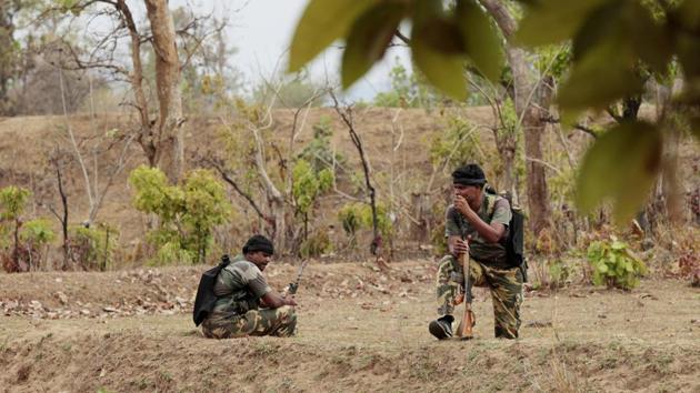 A police patrolling team, comprising personnel from the DRG and the Special Task Force, was cordoning off a forest at a hill near Gogunda when an IED was triggered injuring two cops in the blast. (Ajay Aggarwal / HT Archive / Representative image) A police patrolling team, comprising personnel from the DRG and the Special Task Force, was cordoning off a forest at a hill near Gogunda when an IED was triggered injuring two cops in the blast. (Ajay Aggarwal / HT Archive / Representative image)