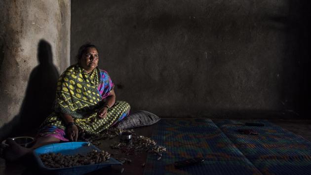 47 year-old Kalpana Jalindar Kadam, whose hand was bitten off by a crocodile near Sukhwadi village last year, is wary every time she hears any movement in the river. “I was washing utensils when the incident took place. Luckily, I reacted quickly and saved my life,” she said. (Anshuman Poyrekar / HT Photo) 47 year-old Kalpana Jalindar Kadam, whose hand was bitten off by a crocodile near Sukhwadi village last year, is wary every time she hears any movement in the river. “I was washing utensils when the incident took place. Luckily, I reacted quickly and saved my life,” she said. (Anshuman Poyrekar / HT Photo)