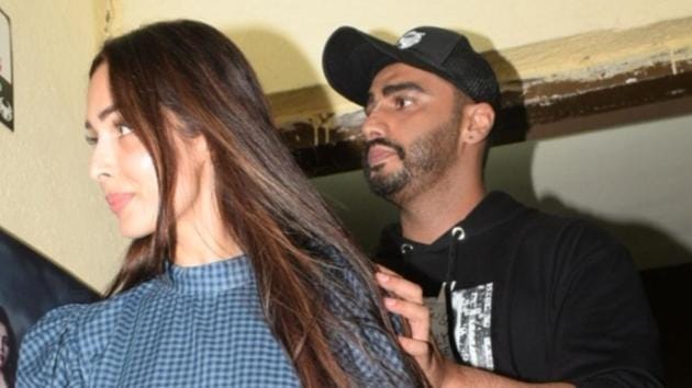 Arjun Kapoor with his rumoured girlfriend Malaika Arora at the screening of India's Most Wanted.(IANS)