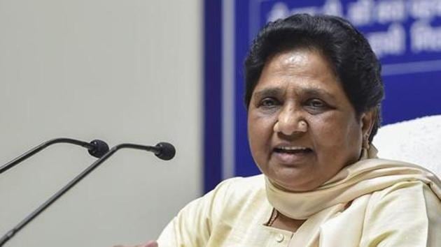 Bahujan Samaj Party (BSP) president Mayawati. The party has suspended senior leader Ramveer Upadhyay on charges of anti-party activities.(PTI)