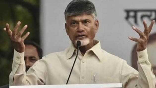 Andhra chief minister Chandrababu Naidu hopes to play a significant role at the national level even if his party faces reverses in the assembly elections.(PTI)