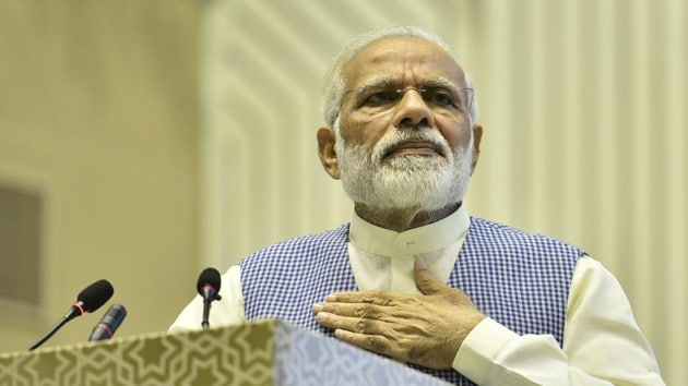 “Prime Minister Narendra Modi and his party won a landslide victory in the world’s largest election as voters endorsed his vision of a muscular, assertive and stridently Hindu India,” the daily said.(HT Photo)