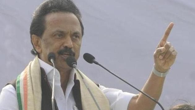 Kolkata, India - Jan. 19, 2019: DMK President MK Stalin speaks during the United India Rally, in Brigade Parade ground, in Kolkata, India, on Saturday, January 19, 2019. (Photo by Samir Jana/Hindustan Times)(Samir Jana/HT Photo)