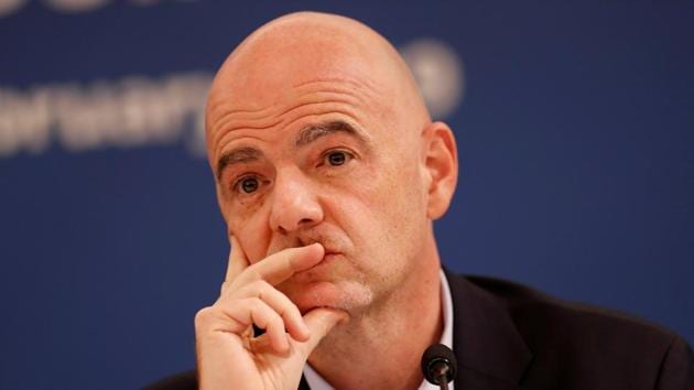 FIFA President Gianni Infantino during a media briefing.(REUTERS) FIFA President Gianni Infantino during a media briefing.(REUTERS)