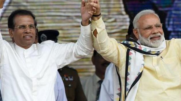 Sri Lankan President Maithripala Sirisena congratulated Prime Minister Modi on his victory in the Lok Sabha elections.(AFP File Photo)