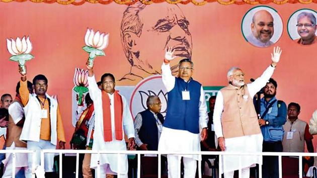 The results showed that the BJP’s loss in the 2018 Assembly elections was perhaps a vote more against former Chhattisgarh CM Raman Singh rather than against Prime Minister Narendra Modi.(PTI file)