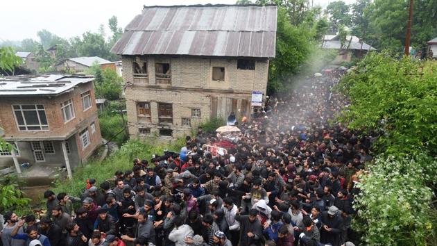 Curfew was imposed in parts of Kashmir on Friday, a day after Zakir Musa, the so-called chief of a group affiliated to the Al-Qaeda, was believed to have been killed in an encounter with security forces in Tral. Musa, who is believed to have been killed in the gunfight with security forces, was the so-called head of the Ansar Ghazwat-ul-Hind. (Waseem Andrabi / HT Photo)
