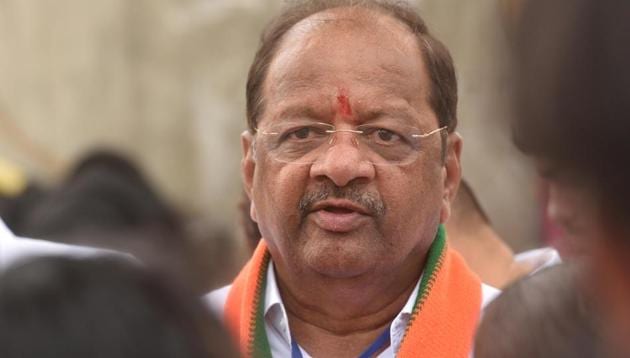 Bharatiya Janata Party’s (BJP) sitting MP, Gopal Shetty, retained his seat in the Mumbai North constituency, beating first-time candidate Urmila Matondkar, who contested on a Congress ticket.(Satyabrata Tripathy/HT Photo)