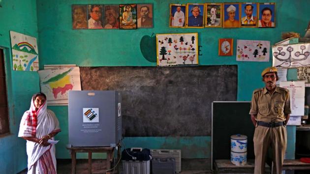 A woman leaves after casting her vote at a polling station in Majuli, a large river island in the Brahmaputra river, in Assam. Indian women were expected perhaps for the first time in the country’s history outnumber men in coming out to vote this time. The vote gender gap in 2014 was of 1.8% at 65.3% women against 67.1% men voters –down from 8.4% in 2004. (Adnan Abidi / REUTERS) A woman leaves after casting her vote at a polling station in Majuli, a large river island in the Brahmaputra river, in Assam. Indian women were expected perhaps for the first time in the country’s history outnumber men in coming out to vote this time. The vote gender gap in 2014 was of 1.8% at 65.3% women against 67.1% men voters –down from 8.4% in 2004. (Adnan Abidi / REUTERS)