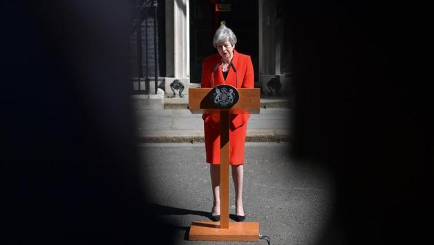 Britain’s Prime Minister Theresa May announces her resignation outside 10 Downing street in central London, England. (Daniel Leal-Olivas / AFP)