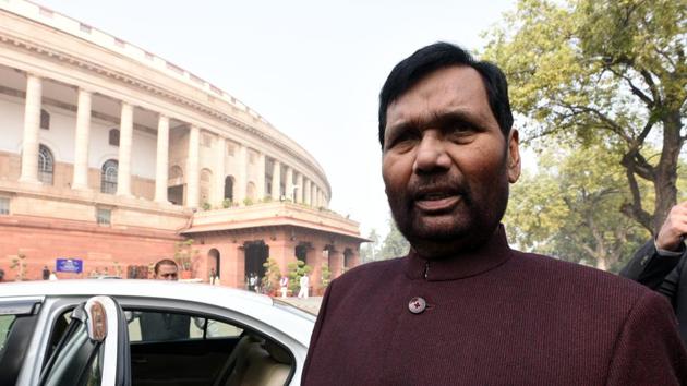 BJP ally Lok Janshakti Party (LJP) chief and Union Minister Ram Vilas Paswan. (File photo)(Sonu Mehta/HT PHOTO)