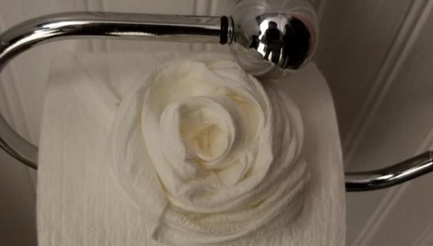 The trespasser not only cleaned Roman’s house but even left a rose made out of toilet paper. (Facebook/Nate Roman) The trespasser not only cleaned Roman’s house but even left a rose made out of toilet paper. (Facebook/Nate Roman)