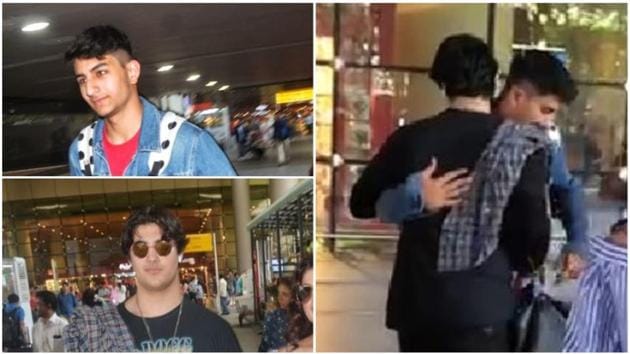 Ibrahim Ali Khan and Aarav Bhatia shared a hug at the airport on Saturday.