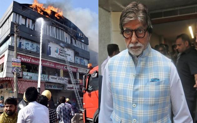 Amitabh Bachchan condoled the death of students who died in the fire that broke out in a four-story commercial building in Surat.(Reuters)