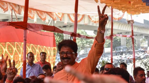 Sawant after his win on Thursday.(Kunal Patil/HT Photo)