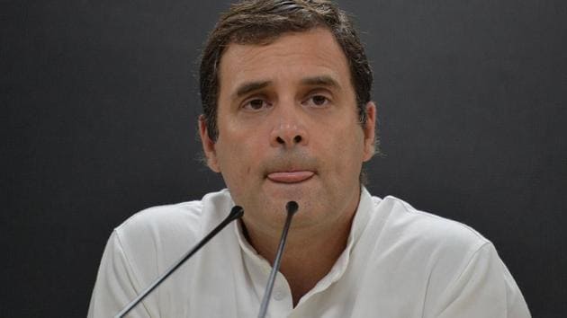 Rahul Gandhi’s offer at the CWC’s marathon meeting came after many leaders had given their quick analysis of the reasons that led to its decimation in the just-concluded Lok Sabha elections.(AFP file photo)
