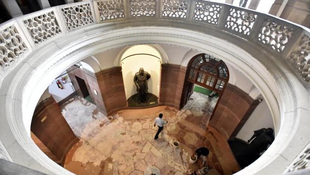 A view inside Parliament House, a day ahead of the counting of ballots for the 2019 Lok Sabha elections, with arrangements being made for incoming elected members of the 17th Lok Sabha, in New Delhi. (Sonu Mehta / HT Photo) A view inside Parliament House, a day ahead of the counting of ballots for the 2019 Lok Sabha elections, with arrangements being made for incoming elected members of the 17th Lok Sabha, in New Delhi. (Sonu Mehta / HT Photo)