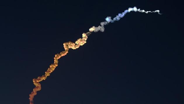 The Indian Space Research Organisation’s (ISRO), Polar Satellite Launch Vehicle (PSLV-C46) launches on board India’s radar imaging earth observation satellite RISAT-2B from Satish Dhawan Space Centre in Sriharikota, Andhra Pradesh. (Arun Sankar / AFP) The Indian Space Research Organisation’s (ISRO), Polar Satellite Launch Vehicle (PSLV-C46) launches on board India’s radar imaging earth observation satellite RISAT-2B from Satish Dhawan Space Centre in Sriharikota, Andhra Pradesh. (Arun Sankar / AFP)