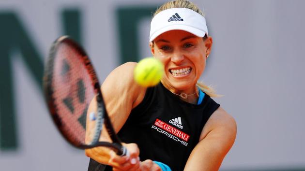 Germany's Angelique Kerber in action during her first round match against Russia's Anastasia Potapova.(Reuters)