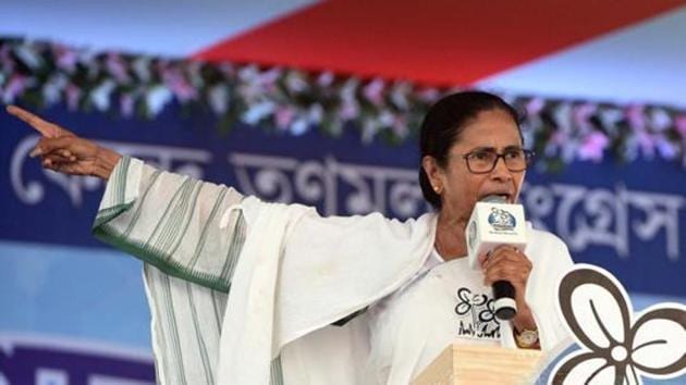TMC supremo and West Bengal Chief Minister Mamata Banerjee at an election rally y in South 24 Parganas district.(ANI)