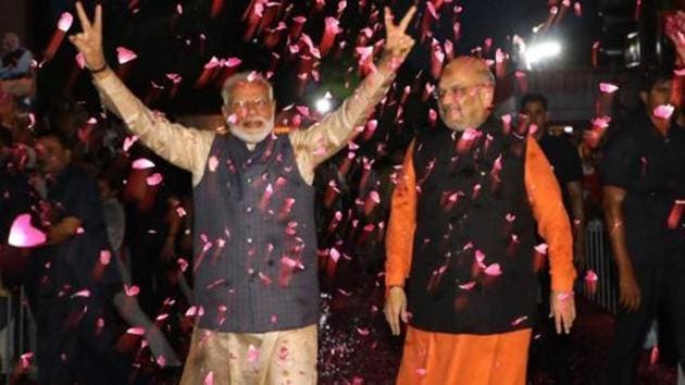 Both the BJP and Congress have managed to increase (by 28 seats) the tally from previous election, at the expense of other parties. BJP won 128 seats this time, and it had only 36 seats under this category 10 years back.(ANI)