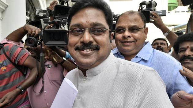 AMMK leader TTV Dhinakaran on Sunday said that he will file a complaint before the Election Commission regarding non-registration of votes in the polling booths(PTI File Photo)