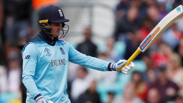England's Jason Roy raises his bat after scoring a half-century.(Action Images via Reuters) England's Jason Roy raises his bat after scoring a half-century.(Action Images via Reuters)