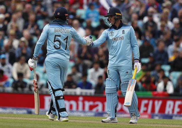 Jason Roy and Jonny Bairstow strung a 77-run opening partnership. (AP) Jason Roy and Jonny Bairstow strung a 77-run opening partnership. (AP)