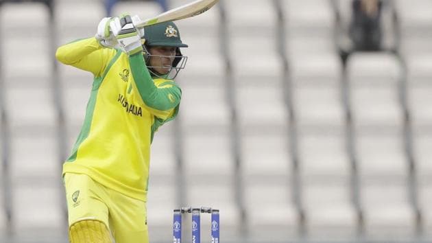 Australia's Usman Khawaja hits a four during the World Cup warm-up match between Australia and Sri Lanka.(AP)