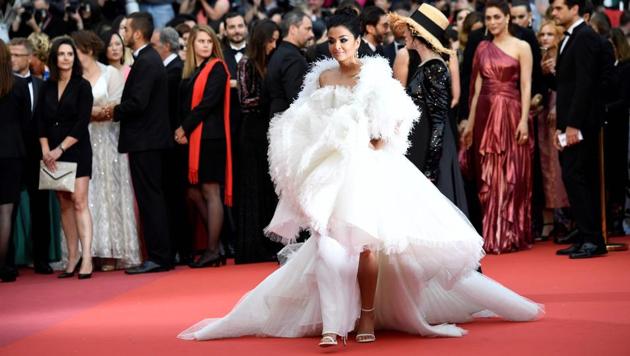 Indian actress Aishwarya Rai Bachchan arrives for the screening of the film "La Belle Epoque" at the 72nd edition of the Cannes Film Festival in Cannes, southern France, on May 20, 2019.((Photo by CHRISTOPHE SIMON / AFP))