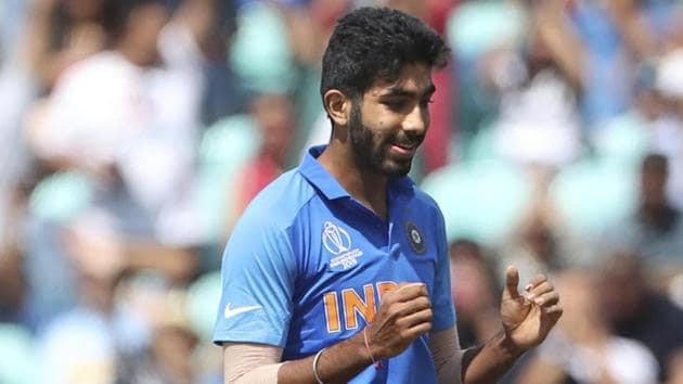 India's Jasprit Bumrah celebrates the dismissal of New Zealand's Colin Munro during the Cricket World Cup warm up match between India and New Zealand at The Oval in London, Saturday, May 25, 2019(AP)