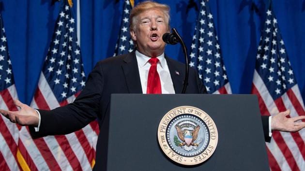 US President Donald Trump speaks during the National Association of Realtors Legislative Meetings and Trade Expo in Washington, DC, on May 17, 2019. Image used for representational purpose only.(AFP)