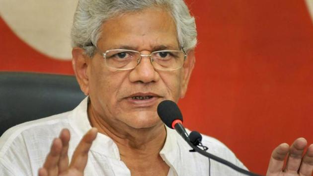 CPI(M) General Secretary Sitaram Yechury addresses a press conference(PTI) CPI(M) General Secretary Sitaram Yechury addresses a press conference(PTI)