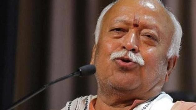 Mohan Bhagwat, chief of the Rashtriya Swayamsevak Sangh (RSS), speaks during an event in Ahmedabad.(REUTERS) Mohan Bhagwat, chief of the Rashtriya Swayamsevak Sangh (RSS), speaks during an event in Ahmedabad.(REUTERS)