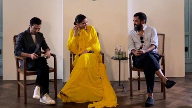 (From left) Imran Ahmed, Deepika Padukone and Sabyasachi.