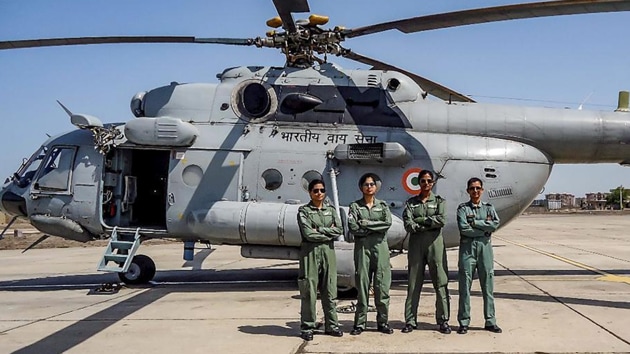 Flight Lieutenant Bhardwaj hails from Mukerian in Punjab and is incidentally also the first woman pilot to fly the Mi-17 V5.(PTI File Photo) Flight Lieutenant Bhardwaj hails from Mukerian in Punjab and is incidentally also the first woman pilot to fly the Mi-17 V5.(PTI File Photo)