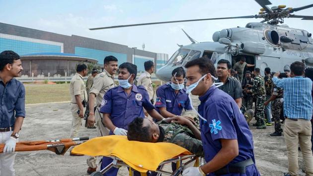 Eleven security personnel of CRPF’s elite CoBRA unit and Jharkhand police are injured in an IED blast in Saraikela-Kharsawan district of the state. According to officials, the Maoist ambushed the patrolling party by planting several improvised explosive devices under a culvert near a hilly in Rai Sindri hills under Kuchai police station of the district. (PTI) Eleven security personnel of CRPF’s elite CoBRA unit and Jharkhand police are injured in an IED blast in Saraikela-Kharsawan district of the state. According to officials, the Maoist ambushed the patrolling party by planting several improvised explosive devices under a culvert near a hilly in Rai Sindri hills under Kuchai police station of the district. (PTI)