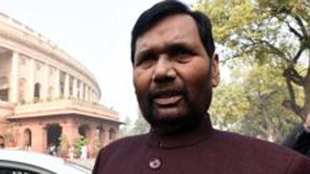 Ram Vilas Paswan is currently not a member of any House and may be brought to Rajya Sabha from Bihar.(HT PHOTO)