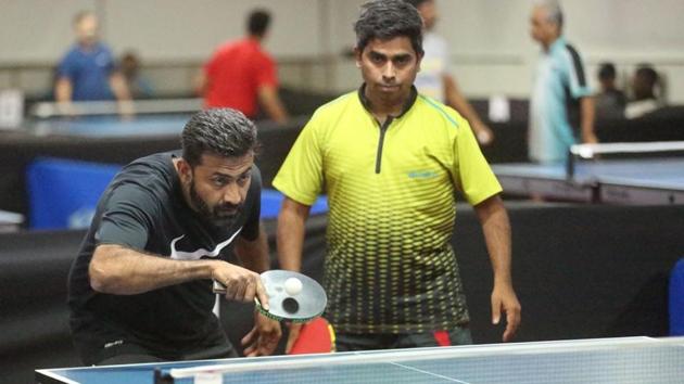 Sharada district ranking table tennis tournament used to be played at the national, state and district levels only in the open and veterans’ category. The 2019 edition saw the tournament introduce doubles event at the sub-junior level in district tournaments.(HT PHOTO) Sharada district ranking table tennis tournament used to be played at the national, state and district levels only in the open and veterans’ category. The 2019 edition saw the tournament introduce doubles event at the sub-junior level in district tournaments.(HT PHOTO)